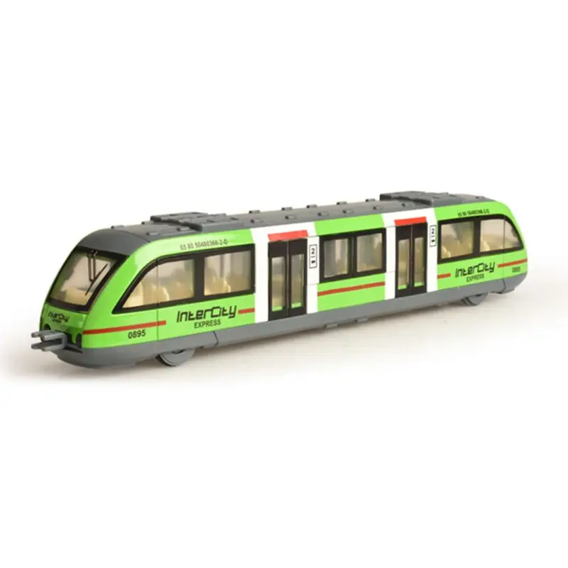 

1:64 Magnetic Pull Back Alloy Connected Subway Metro Track Train Alloy Model Toys Sound & Light Car Collection
