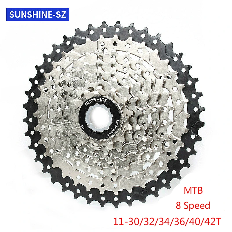 Sunshine Mountain Bike Cassette 8 Speed Velocidade MTB Bicycle Cassette Freewheel Sprocket 11-30/32/34/36/40/42T For Shimano