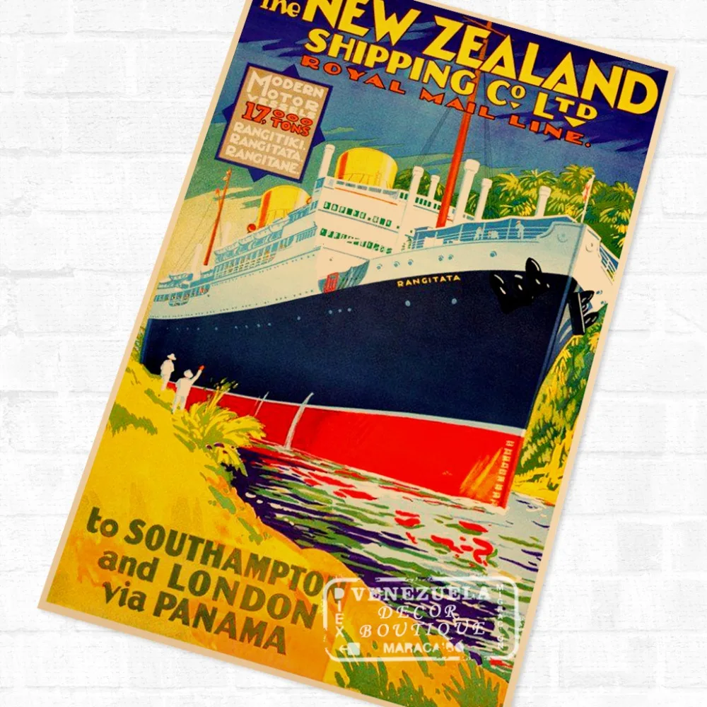 Новая Зеландия судоходная компания дневной плакат винтажная Ретро Картина на