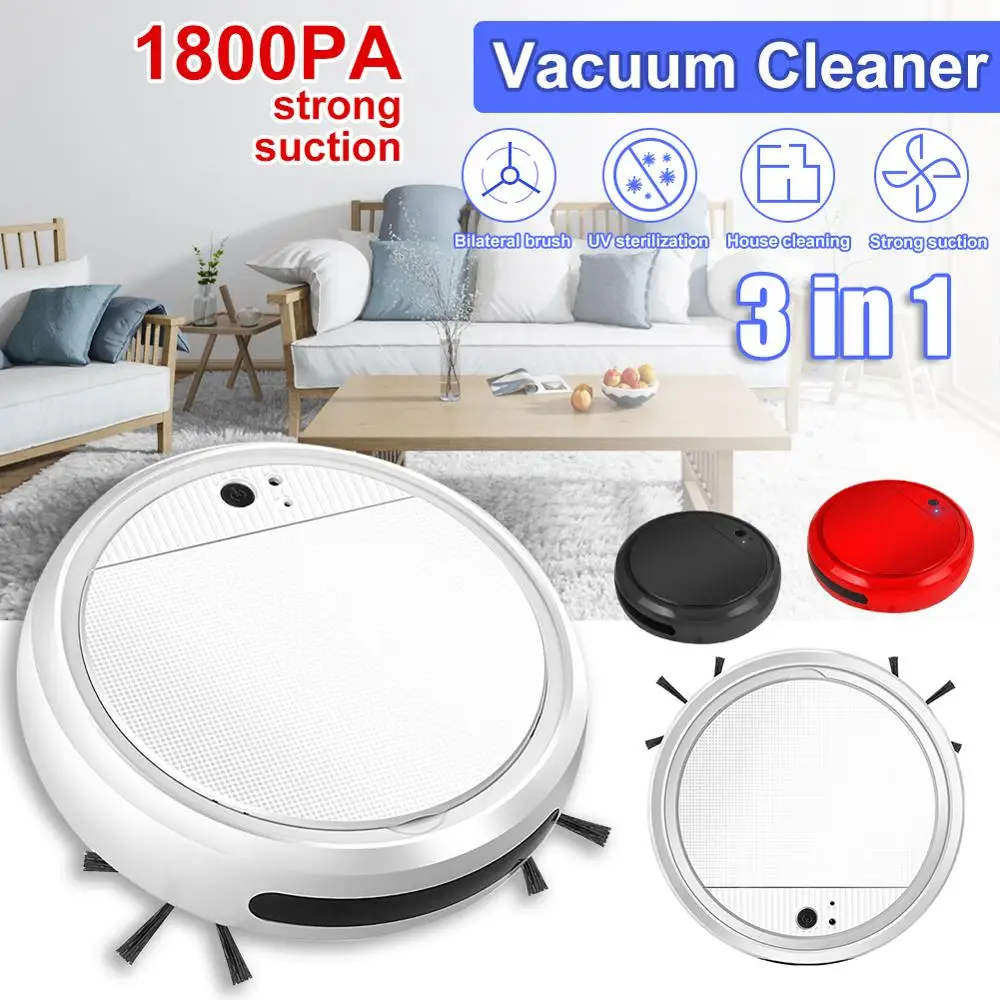 Робот пылесос автоматический бытовой с USB зарядкой и УФ лампой|Швабры ручным