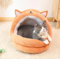 pink rabbit ear plush dog cat pet bed house memory cotton nest warm super soft pet basket puppy cushion mat cat