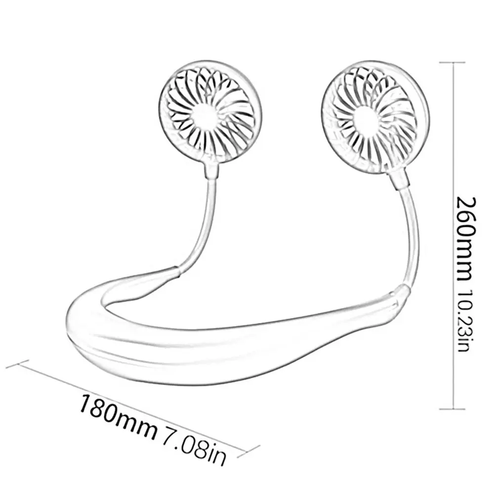 

New Lazy Sports Hanging Neck Fan Air Cooler Fan Outdoor Convenient USB Charging Creative Student Mini Electric Air Cooling Fan