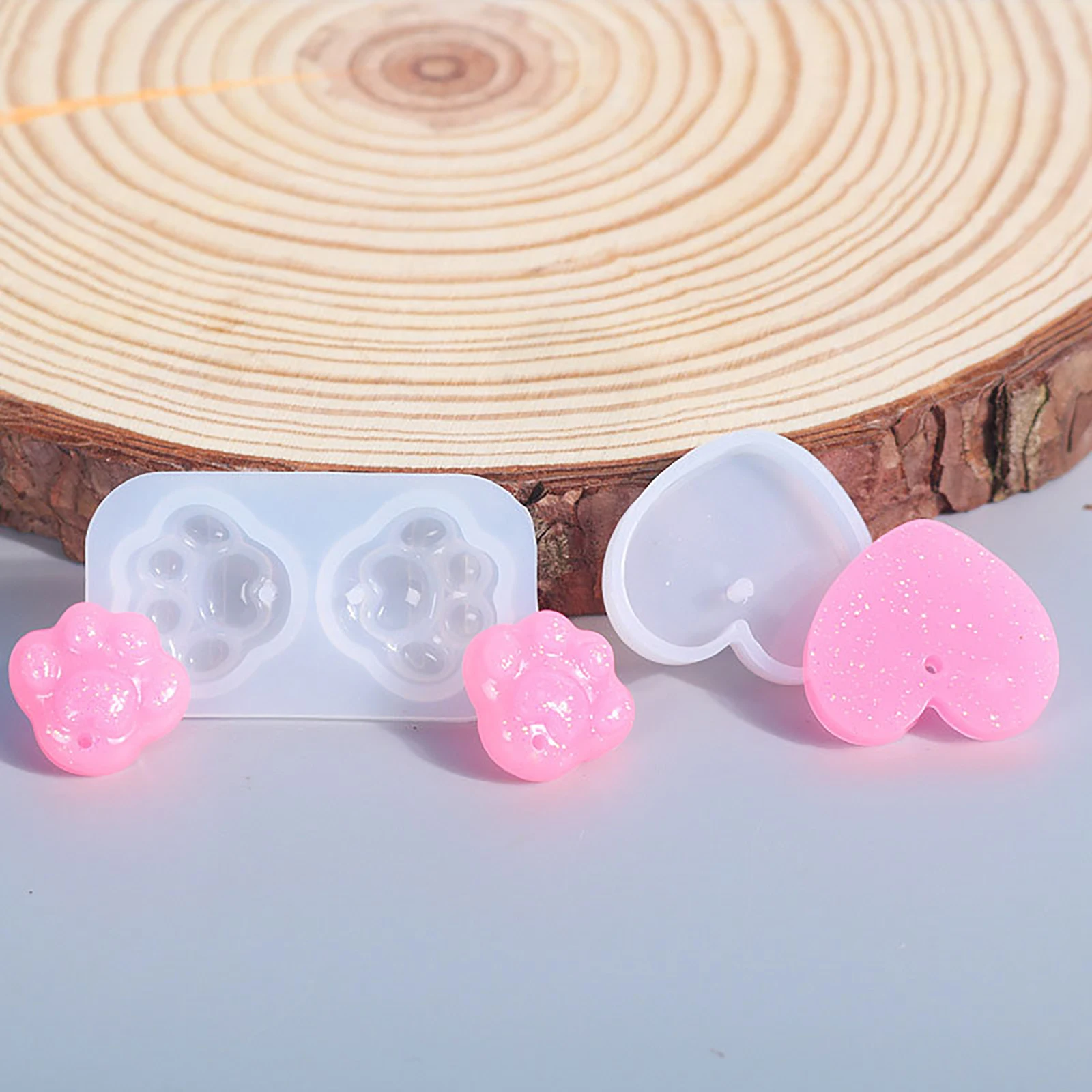 

Silicone Resin Mold For Jewelry Making Rectangle Paw Claw Heart White Pendants DIY Making Earrings Necklace Jewelry Tools,1PC