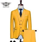 Мужской костюм-тройка Plyesxale, облегающий Свадебный костюм для жениха 4XL, 5XL, 6XL, красный, желтый, темно-зеленый, белый, фиолетовый, Q20, 2022