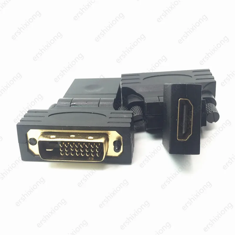 360 градусов DVI к HDMI совместимого адаптера D 24 + 1 мужчина HDTV женский Righr угловой