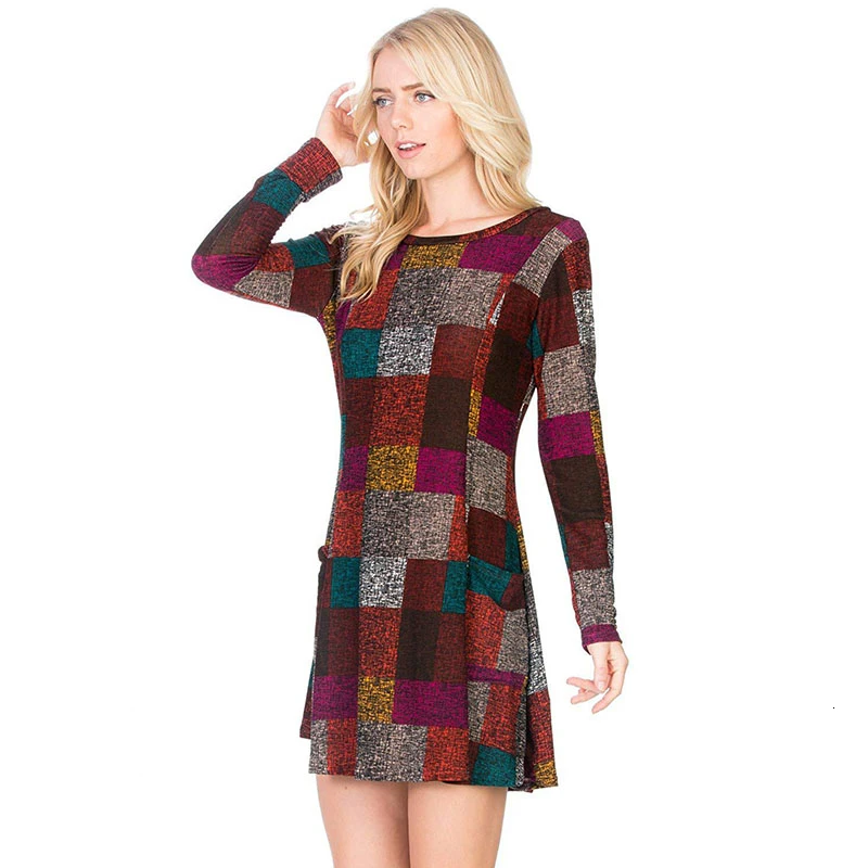 Модное дизайнерское платье в шотландскую клетку для мам Одежда беременных