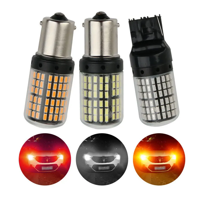 

1pcs 3014 144smd Canbus 1156 BA15S P21W BAU15S PY21W 1157 BAY15D P21/5W T20 W21W 7440 W21/5W 7443 LED Bulbs Turn Signal Light