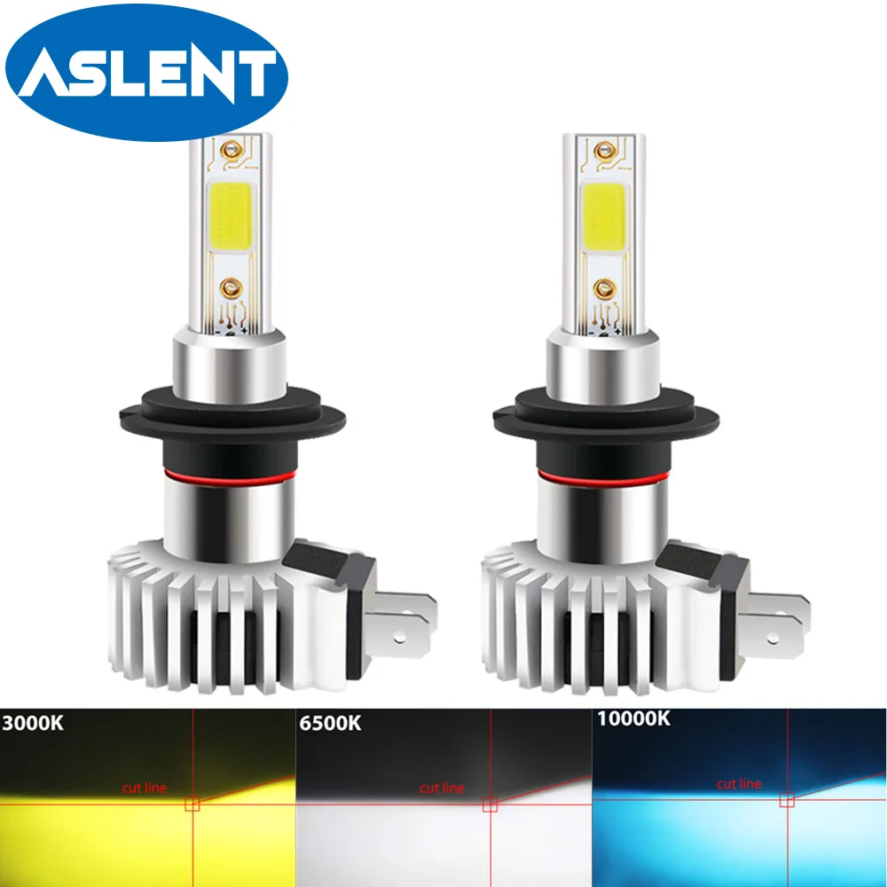 ASLENT 2 шт. H4 H1 H3 H7 H11 H8 H9 H27 880 881 9005 HB3 9006 HB4 светодиодные лампы для автомобильных фар