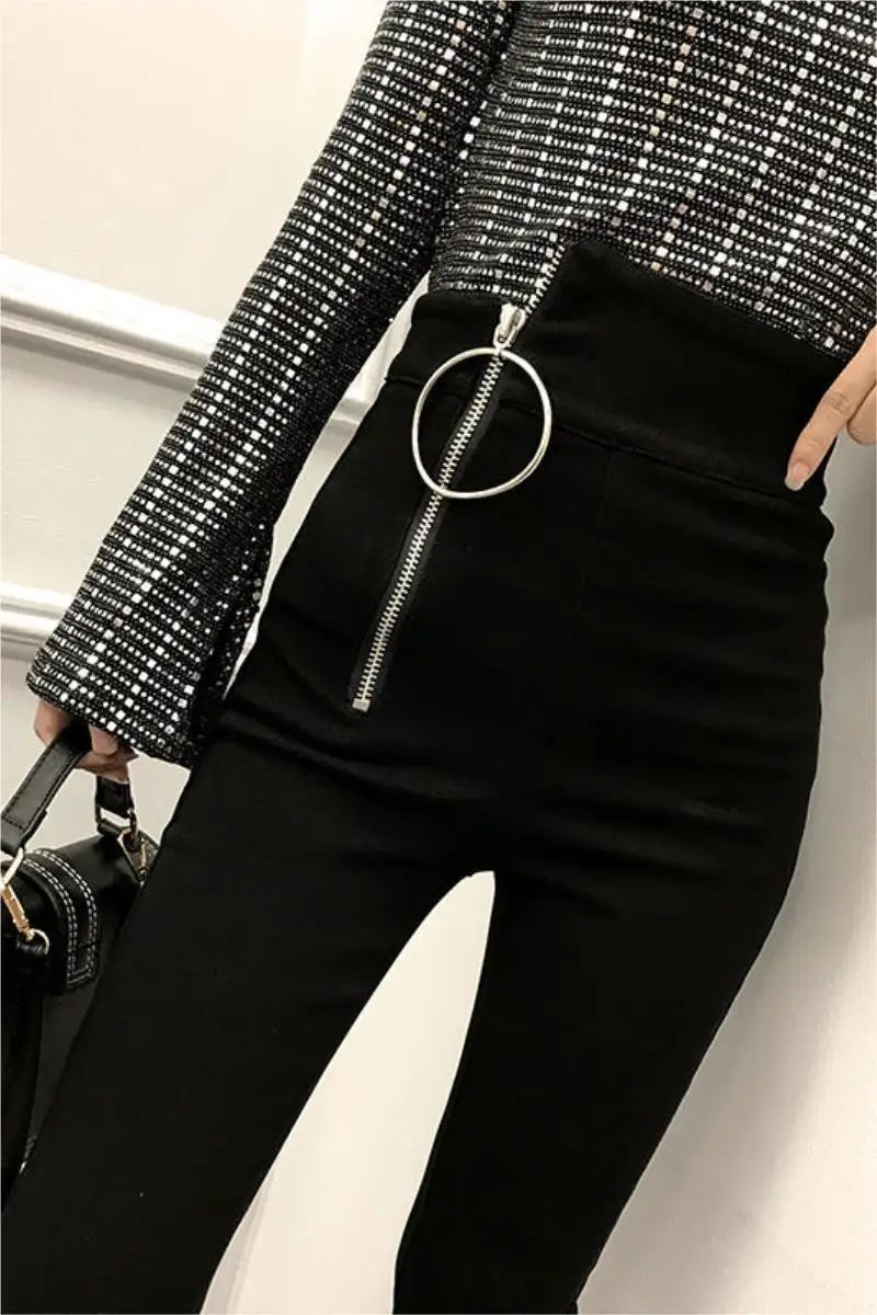 

Autumn winter 2020 student women's Pants Black elastic high waist new Leggings women's pants Cotton hot pants Seamless