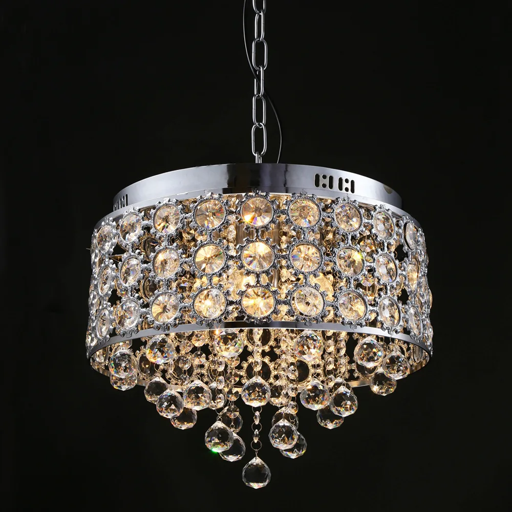 

European Style Candle Crystal Chandelier American Retro Luxury living Room Bedroom Creative Minimalist Restaurant Lamp Led