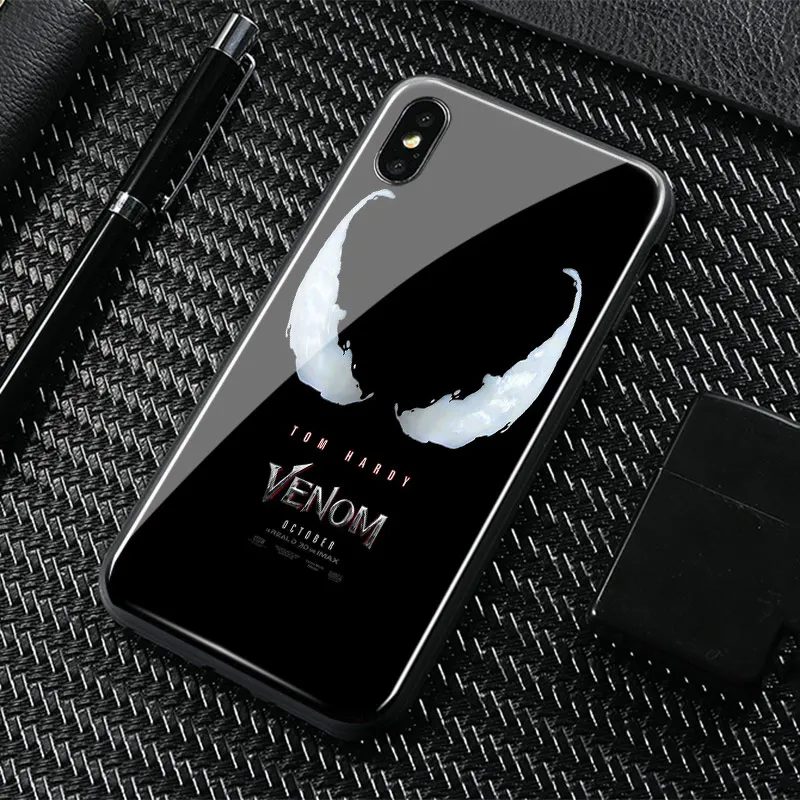 E391 Venom дизайн плакат закаленное стекло Мягкий силиконовый чехол для телефона чехол для iPhone 6 6s 7 8 Plus X XR XS 11 Pro MAX - Цвет: E391