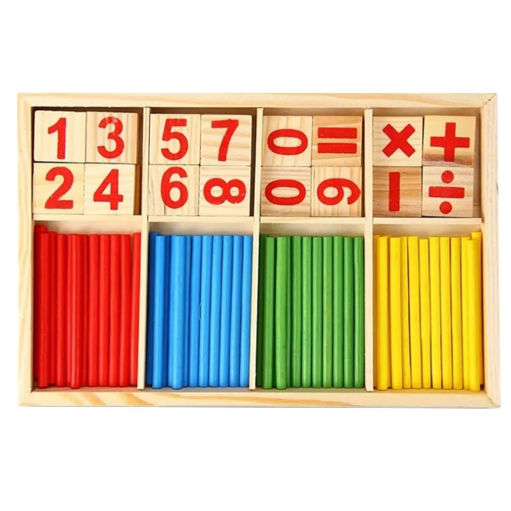 

1set Montessori Wooden Number Math Game Sticks Mathematics Early Learning Counting Educational Toys Children Kids Gifts