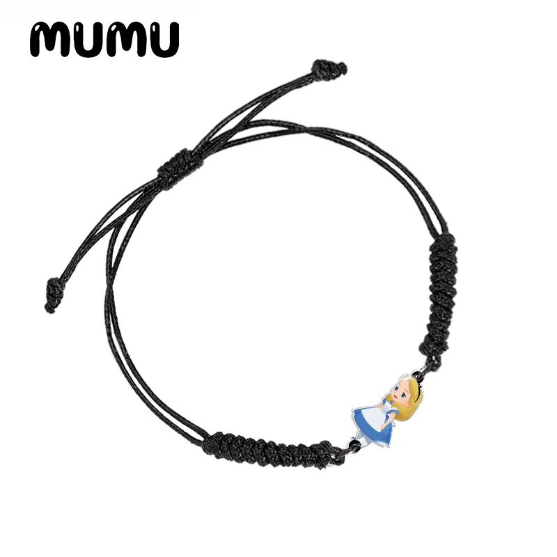 2021 новый акриловый регулируемый браслет Алиса в стране чудес Красный Черный