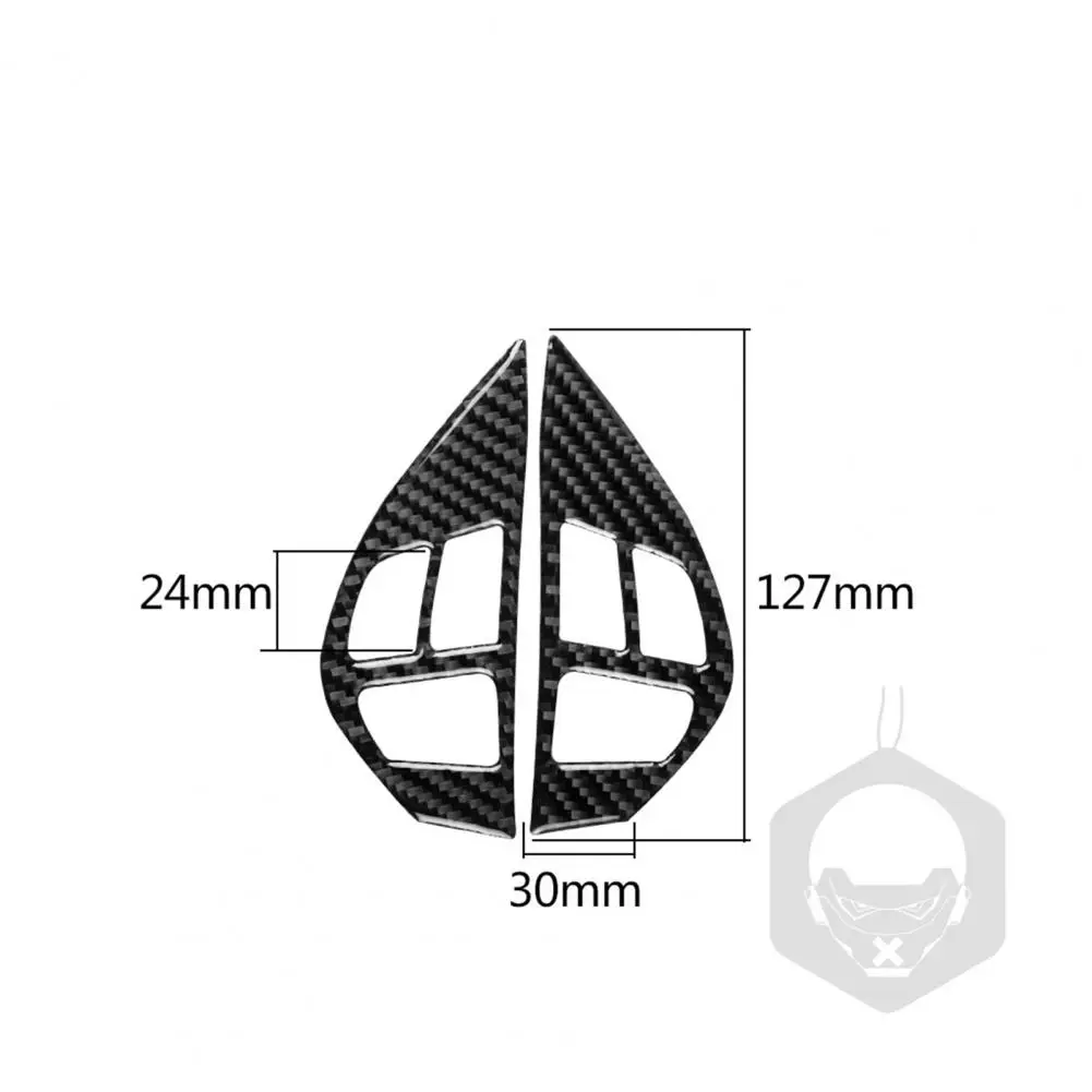 

2Pcs Carbon Fiber Steering Wheel Button Frame Trim Cover Sticker for Mitsubishi Lancer DE ES 08-15 Car Accessories