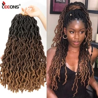 leeons new ombre curly crochet hair synthetic braiding hair extensions goddess faux locs 1218inches soft dreads dreadlocks hair