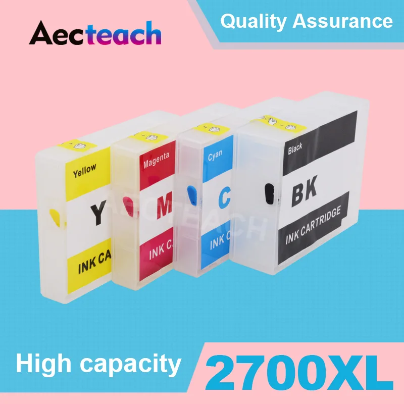 Aecteach 4 цвета пустой чернильный картридж для Canon PGI 2700 MAXIFY IB4070 iB4170 MB5070 MB5170 MB5370 MB5470