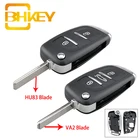 Модифицированный Чехол-книжка BHKEY CE0536 для Citroen C4 C3 C2 для Peugeot 207 307 407 408 308 чехол для автомобильного ключа VA2HU83 23BTN