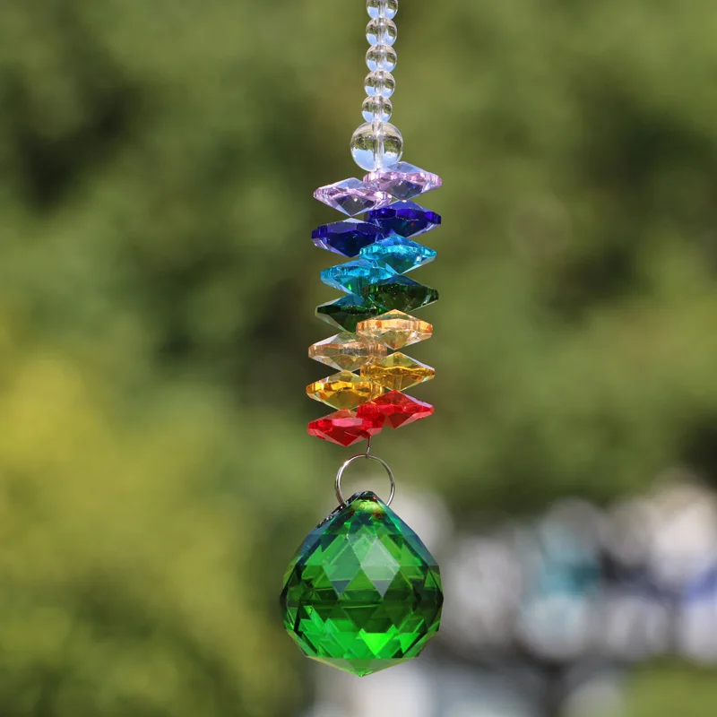 1 шт. 7 цветных кристаллов чакр в виде ловца солнца призмы подвеска ручной работы