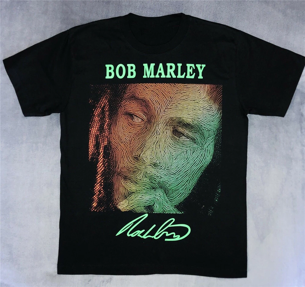 Bob Marley Rock Chang M футболка с короткими рукавами из 100% хлопка цвета раста черная