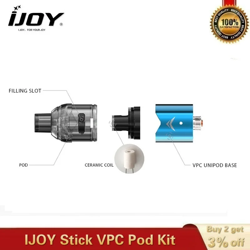 IJOY Stick VPC Pod Kit 15 Вт 1100 мАч встроенный аккумулятор мод с 1 6 мл электронная сигарета