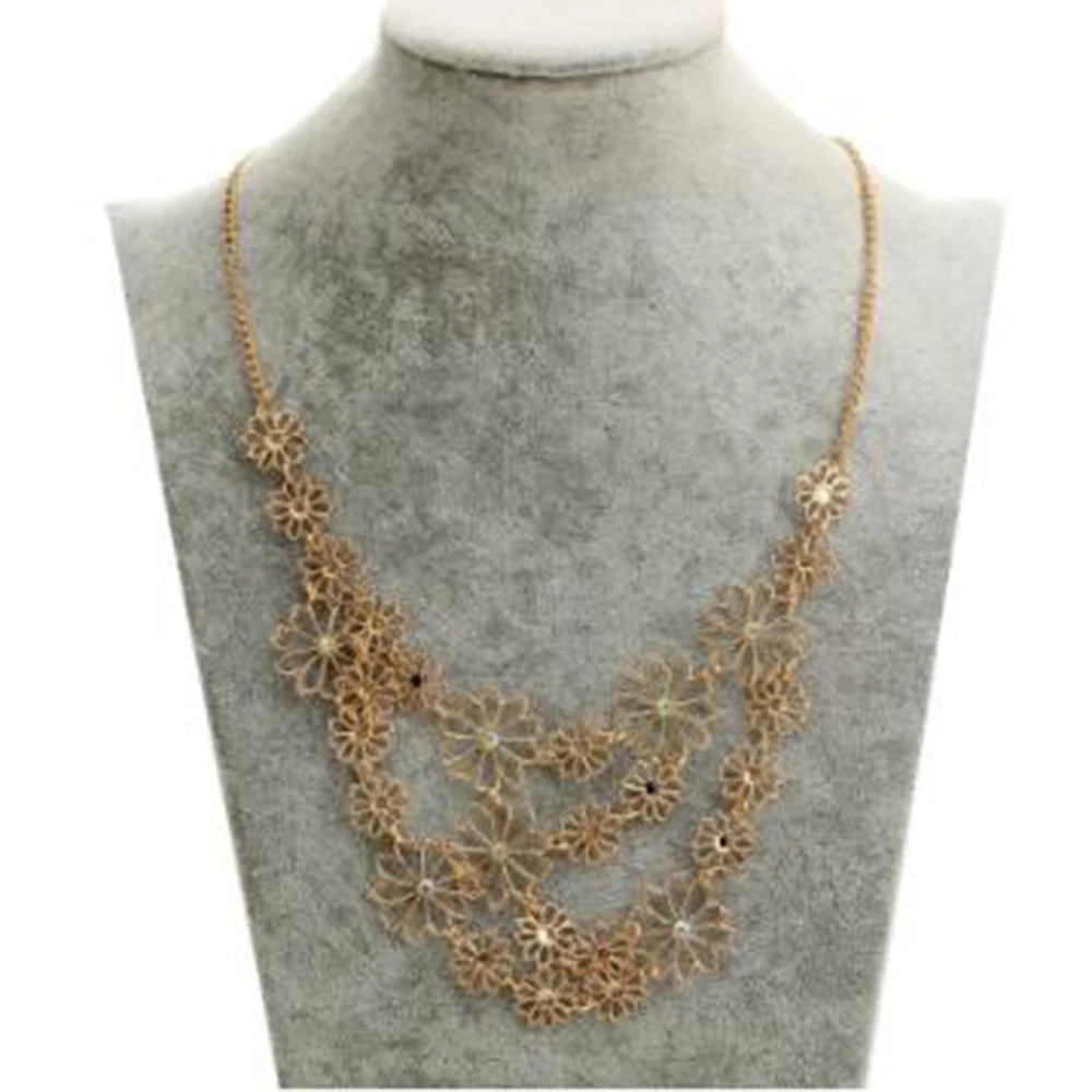 Модное полое ожерелье с камелией романтическая Цветочная Цепочка-ключица со