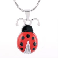 memorial keepsake pendant for ashes jewelry stainless steel ladybug cremation necklace urn