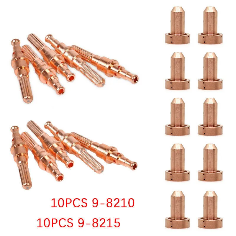 

10pcs Plasma Torch Electrode 9-8215 WSP-10000 + 10 Pcs Plasma Torch Nozzle 9-8210 WSP-10007 For Thermodynamic SL60/100