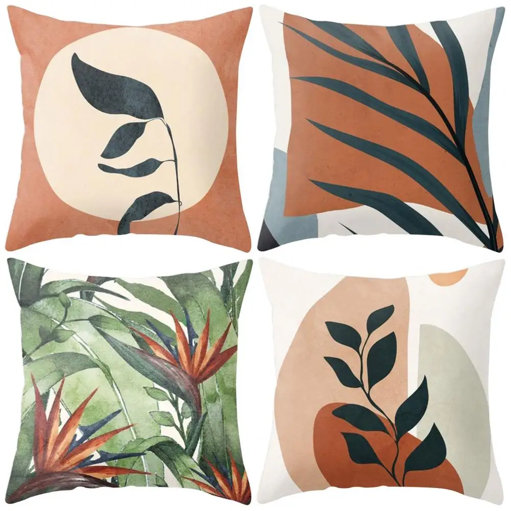 

Leaf Pattern Printing Square Pillow Case Home Bed Sofa Supplies Cushion Cover