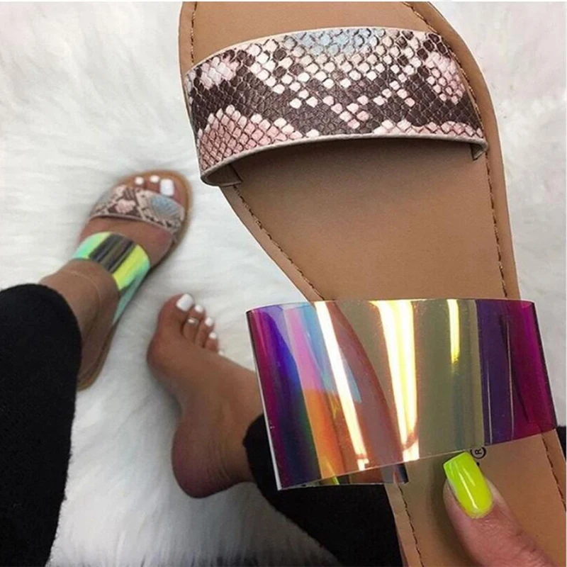 2020 летние Для женщин ярко-желтого цвета Туфли без каблуков тапочки и леопардовым