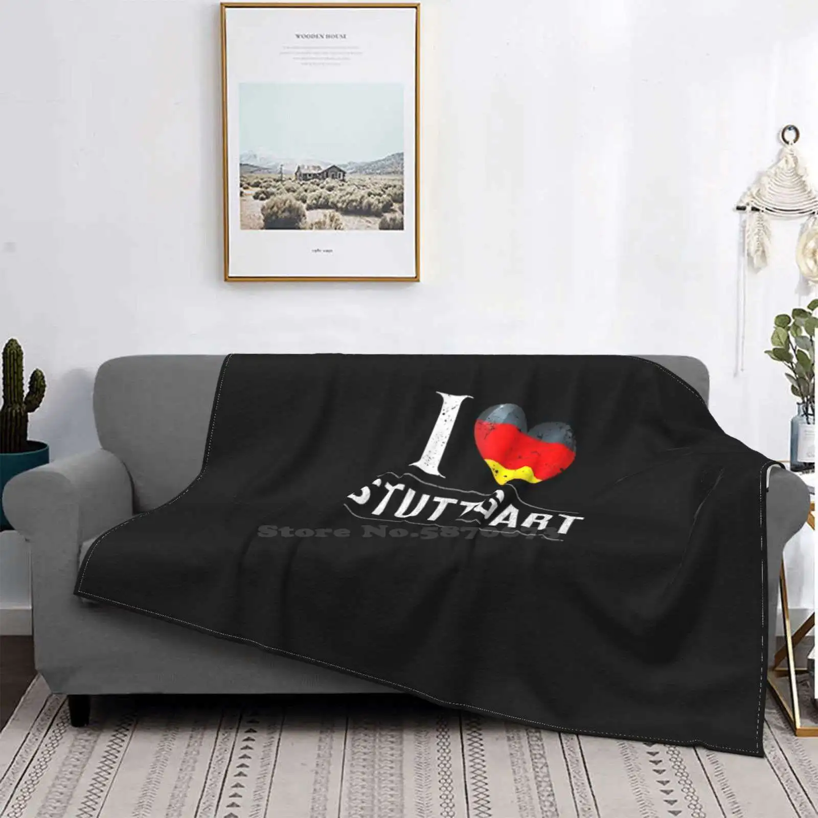 Мягкое теплое одеяло с ворсом I Love stuttгарт стутгарт Баден венир Германия мягкое