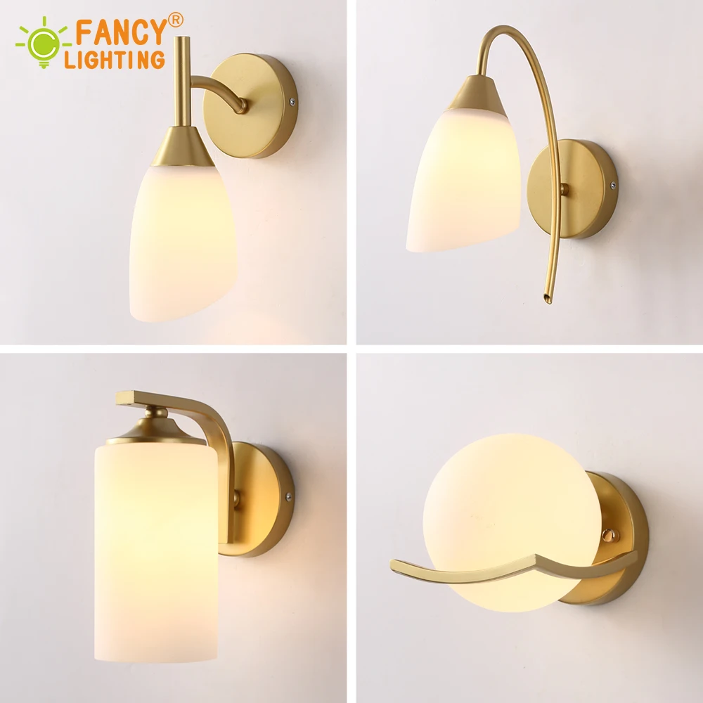 (Бесплатный источник света E27) скандинавский светодиодный настенный светильник