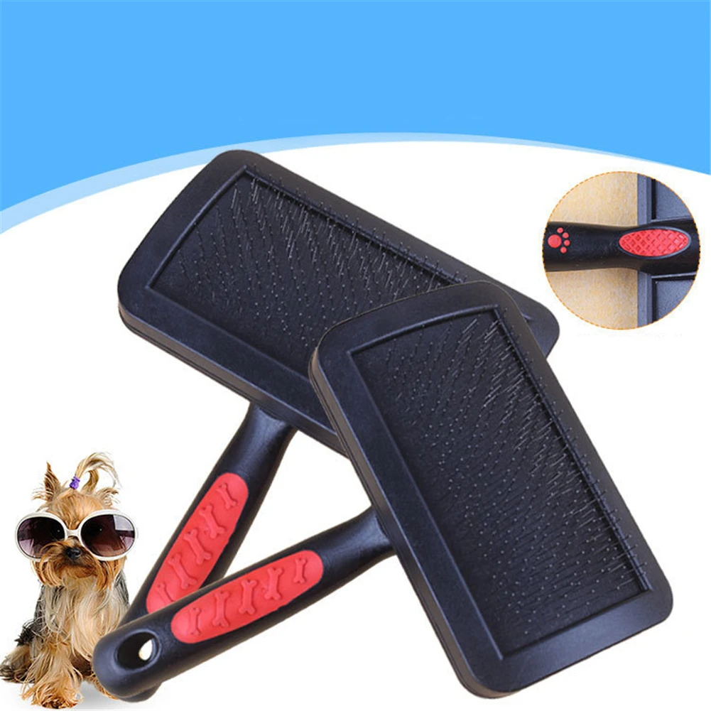 

Stainless Steel Pin Comb Pet Beauty Hair Removal Brush Cat Dogs Hair Grooming Tool Anti-skid Handle Dog Paw Print Needle Combs