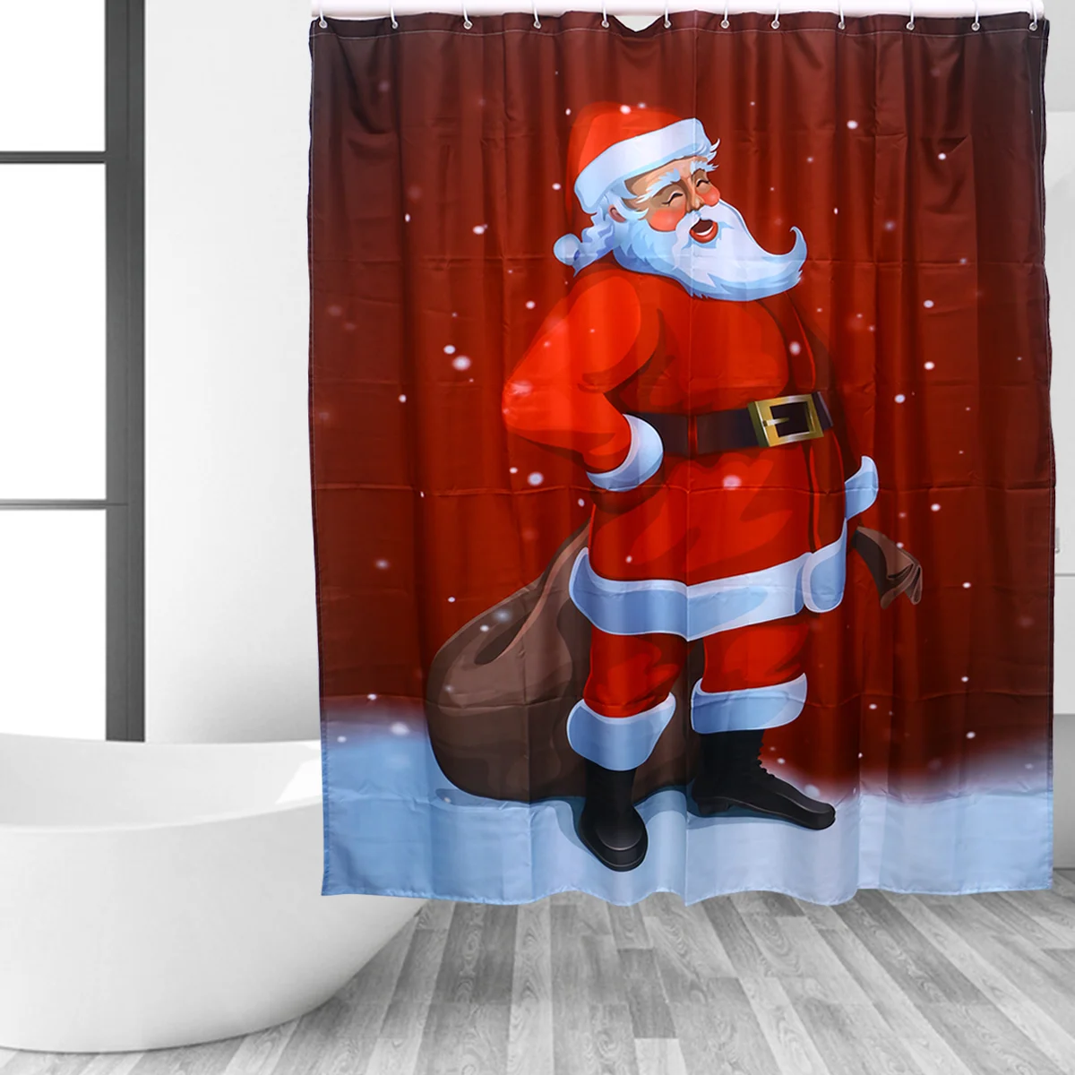 

Рождественская занавеска для душа, занавеска с 3D принтом для домашнего декора, водонепроницаемая декоративная занавеска для душа в ванную ...