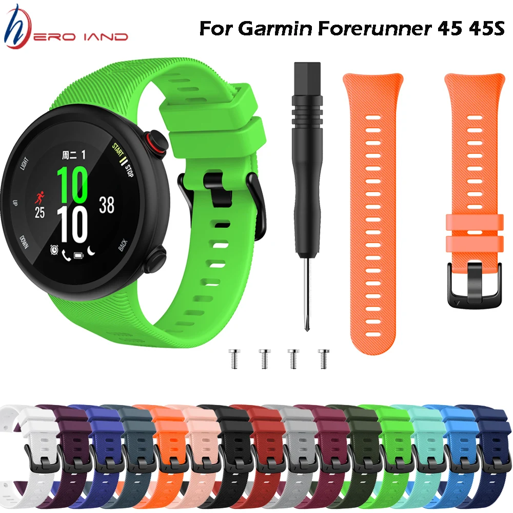 15 colors Wristband Band Strap for Garmin Forerunner 45 45S Swim 2 Silicone Replacement Smart watch 