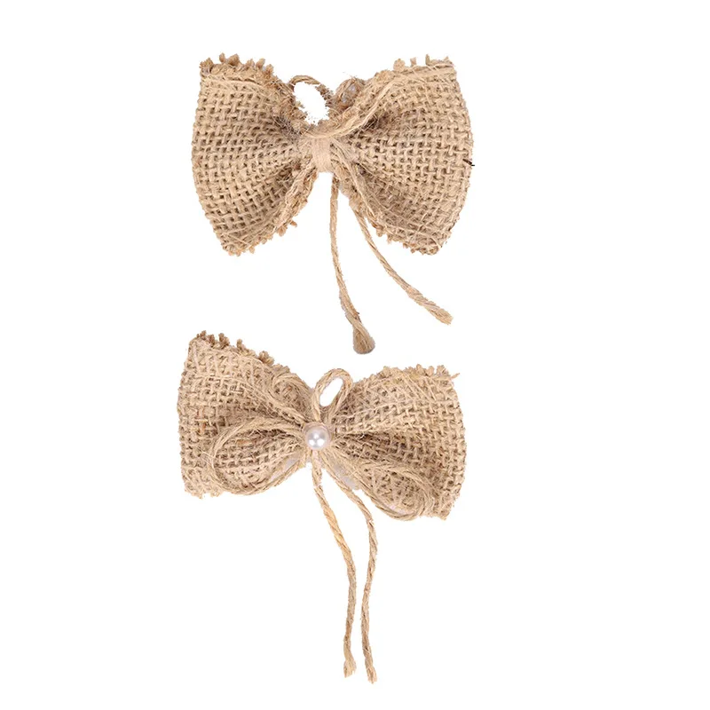 

2pcs Wedding Decor Bows Christmas Tree Topper Bow Rustic Decor Burlap