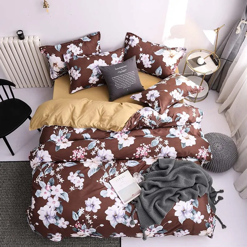 Blossoming Классический красный Рождественский Комплект постельного белья Снежинка Единорог постельное белье пододеяльник плоский лист наволочка наборы королева король Твин Полный размер - Цвет: Blossoming