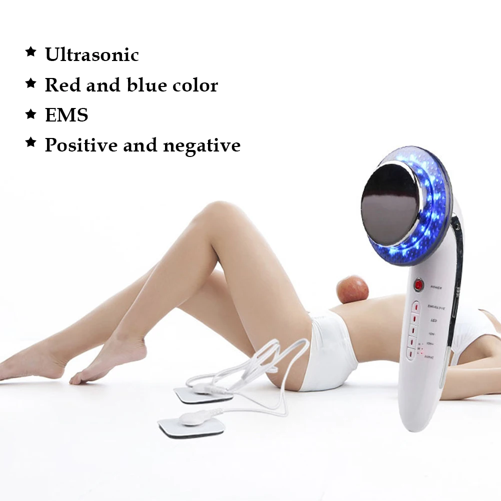 Beste 6 In 1 Ultrasone Elektrische EMS Ion Facial Massager Body Afslanken Machine Vet Verwijderen Gewichtsverlies Body Massage Apparaat Relief Pijn