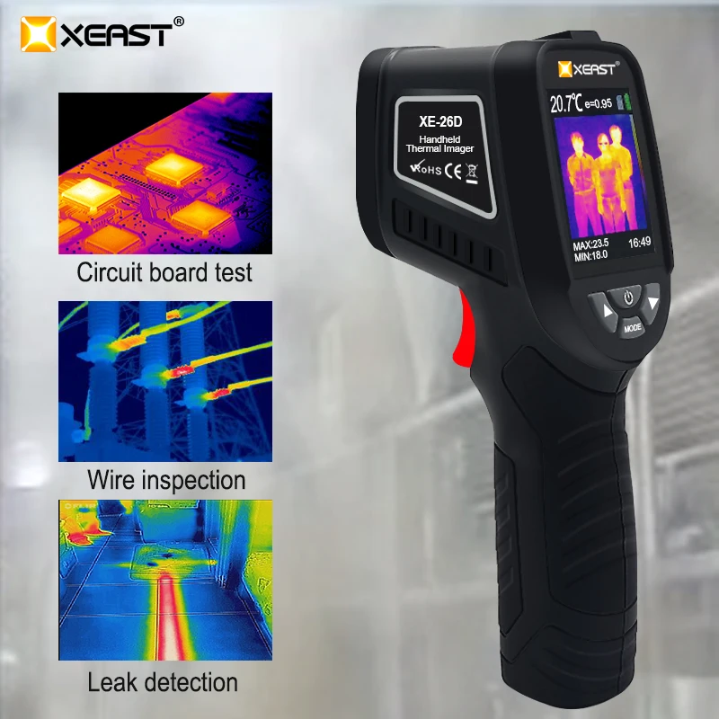 XEAST, Новое поступление, XE-26& XE-27, серия, 2,4 дюймов, цветной экран, ручной, тепловизор, камера, изображение, поставляется с внешней влажностью