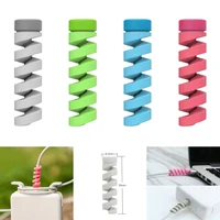 1pc 6pcs 10pcs cable protector bobbin winder data line case rope protection spring twine for iphone android usb earphone cover