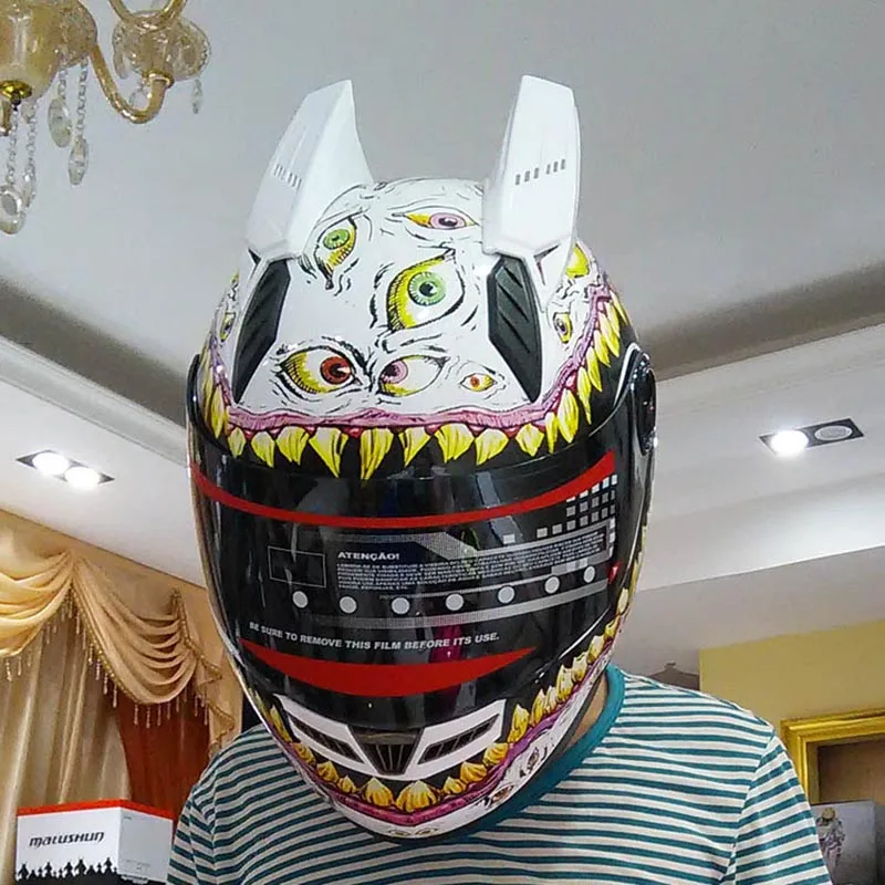 Шлем на все лицо для мужчин и женщин мотоциклетные шлемы белого или черного цвета