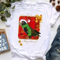 womens clothing funny merry christmas cockatiel parrot print t shirt girls harajuku kawaii clothes summmer top tee shirt femme