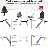multifocal progressive reading glasses for men women anti blue ray anti fatigue presbyopia magnifying half frame readers 1 0to4