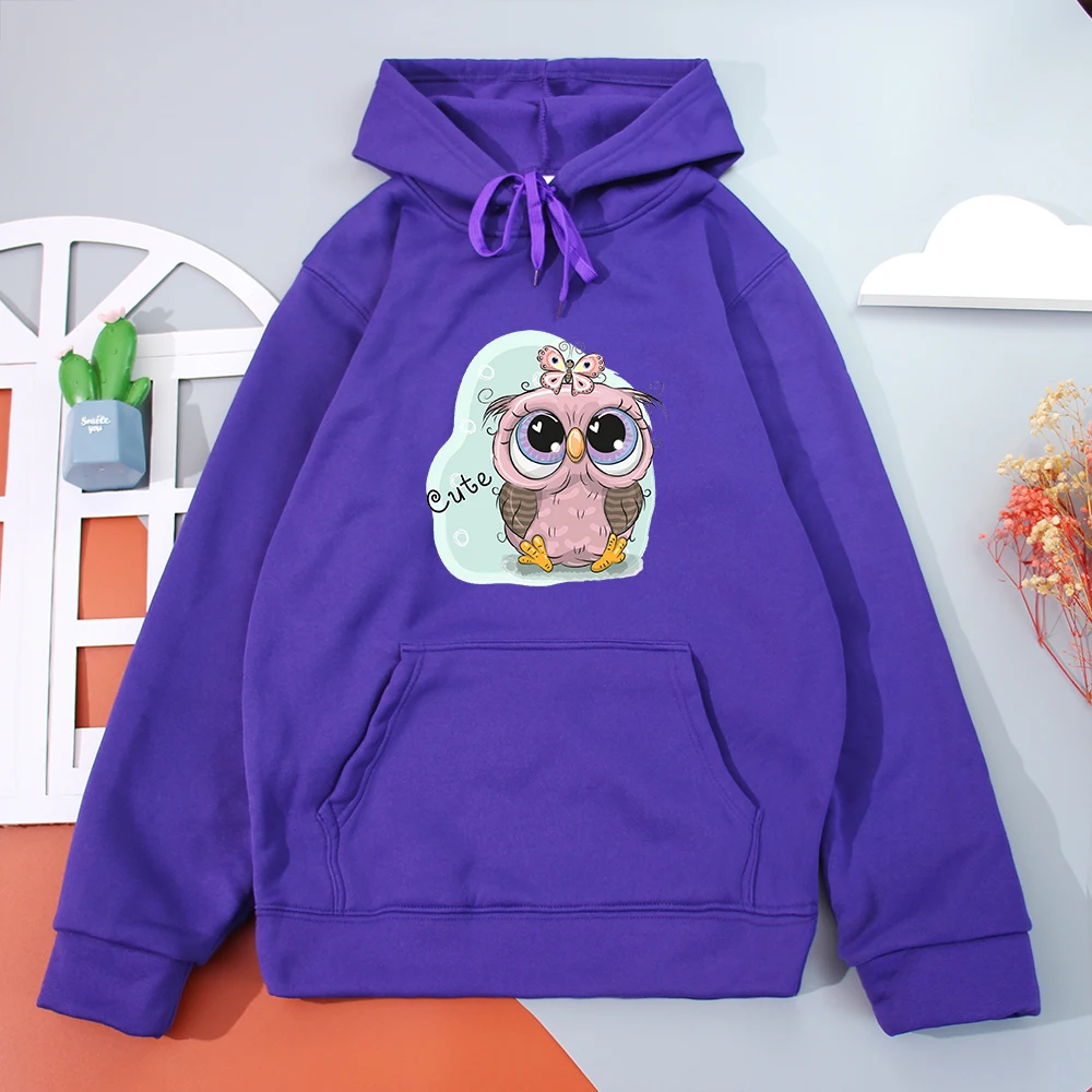

Kawaii Owl Butterfly Graphic Women's Hoodies Fashion Trend New Sweatshirts Hip Hop Ladies Pullover Casual Harajuku Female Tops