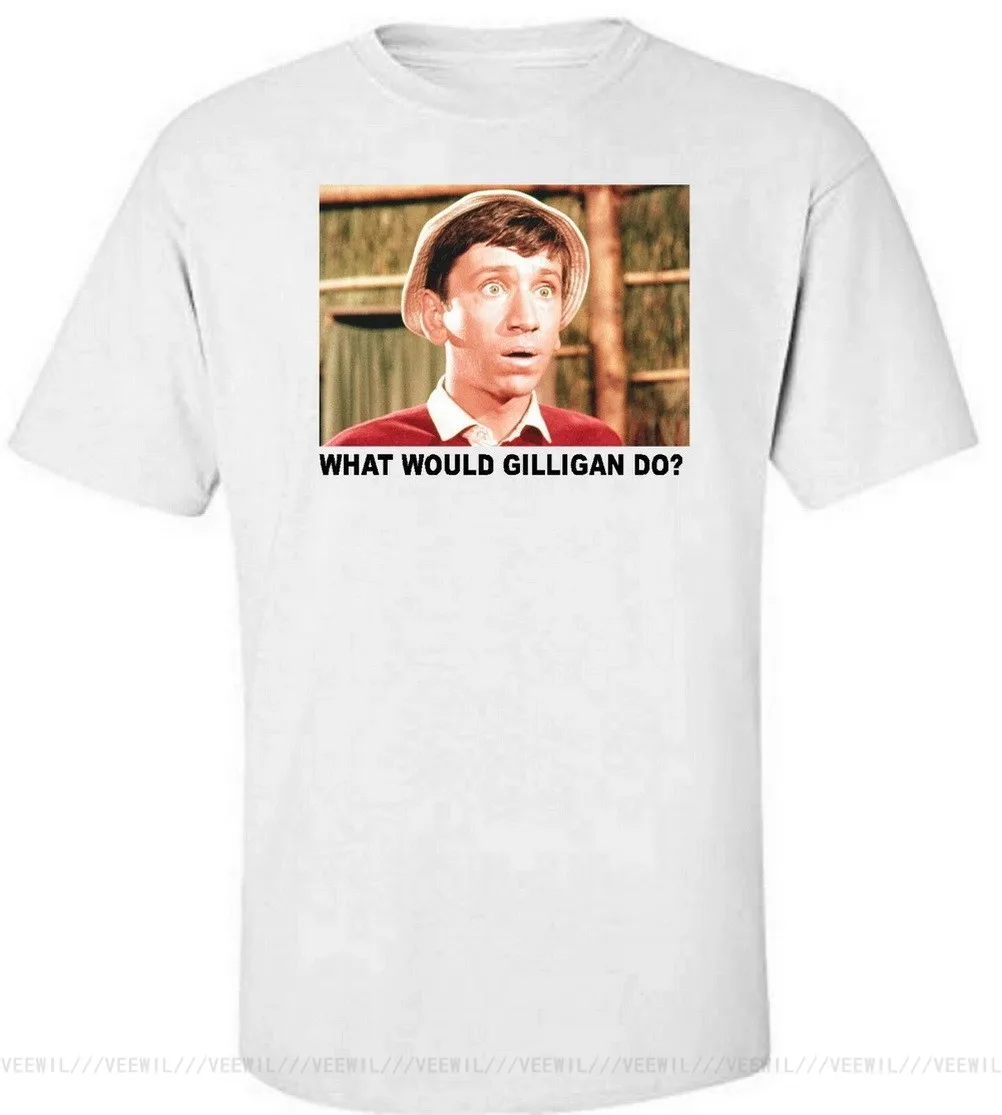 Футболка GILLIGAN WWD с изображением Боба Денвера гиллиганского островка ТВ белая