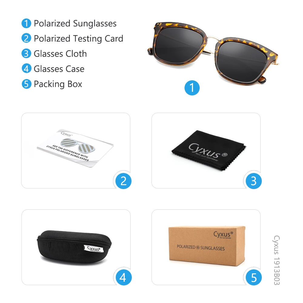 Cyxus Classic UV 400 Polarized Sunglass Mirrored Oversize Sun Glasses Shades with UVA UVB Protection for Women Eyewear 1913 | Аксессуары