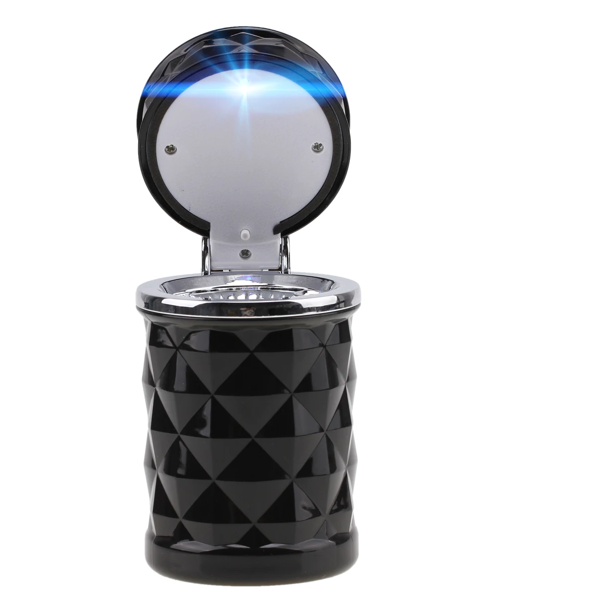 POSSBAY Car Ashtray with Blue LED Light Cigarette Ash Tray Container White Black Mini Interior Accessories | Автомобили и