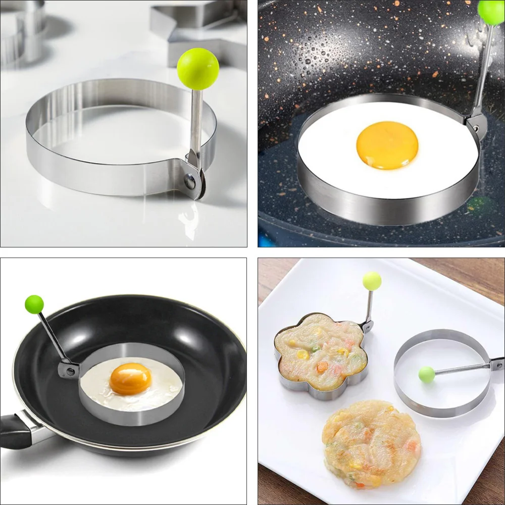

12Pcs Round Egg Cooker Rings with Brushes Stainless Steel DIY Egg Frying Molds