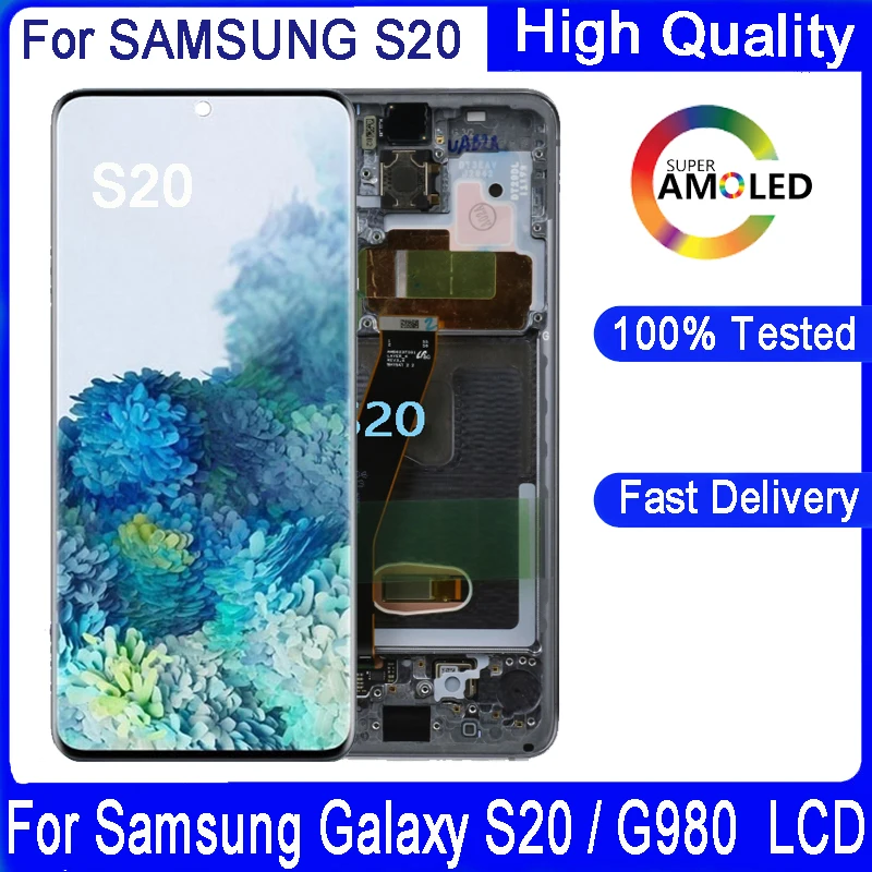100% Оригинальный Новый 6 2 &quotЖК дисплей для Samsung Galaxy S20 G980 G980F G980F/DS ЖК сенсорный