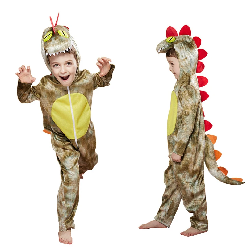 Новинка детские костюмы для косплея с мультяшными животными динозаврами детская