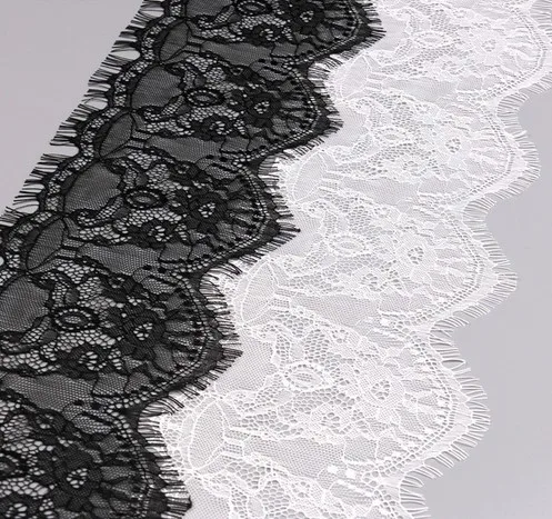 15 см широкая вуаль с вышивкой белая черная блестящая ткань для ресниц кружево 3